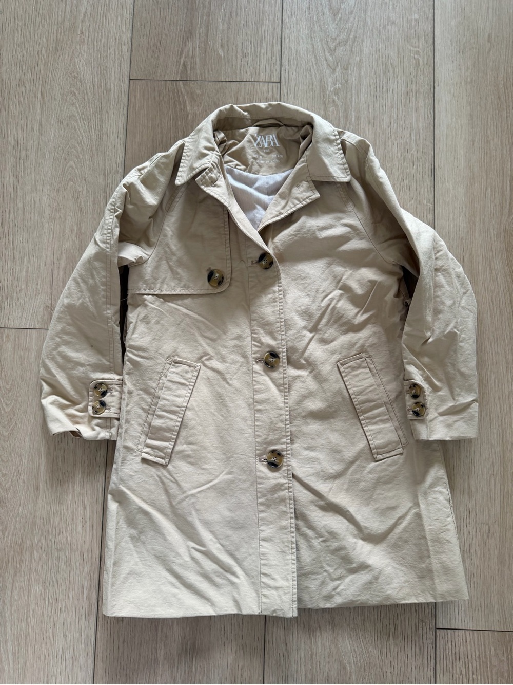 Zara girls Beige Trench Coat size 8YR
